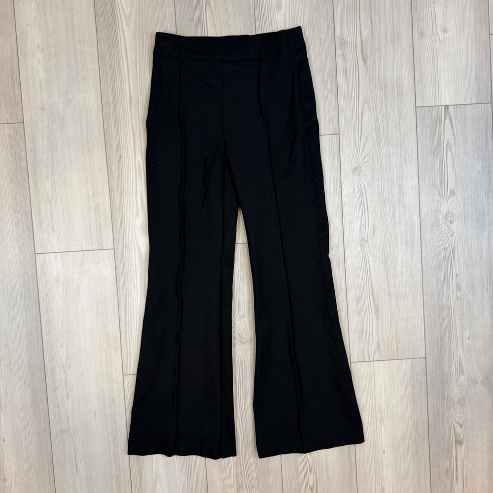 Spanx The Perfect Pant Flare Black Ponte Shaping Trousers 20252R Womens Medium